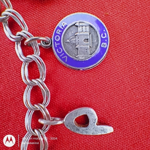 $5 Strt On Sat 12:30!Vtg Sterling Silver Charm Bracelet 12 Sterling Chrms. 7.5"​ - Picture 6 of 15